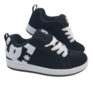 NEW DC Youth Court Graffik Sneakers Black/White Sz 5.5 US Durable Skate Shoes